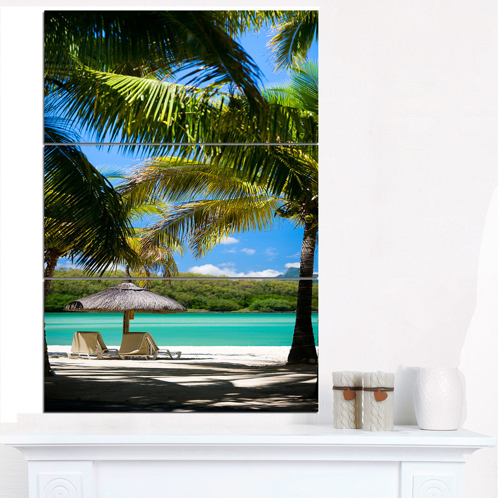 "Tropical Paradise" and Shore Photo Canvas Art Print, 3 Panels, 28"x36"