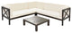 4 Pieces Outdoor Wood Patio Sectional sofa set With Cushions and Table