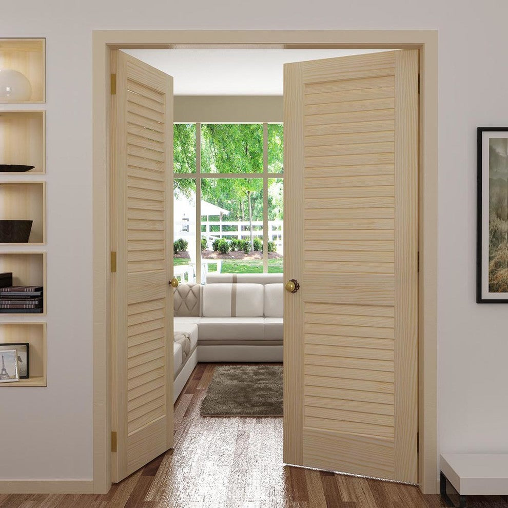Louver-Louver Plantation Interior Door Slab Kimberly Bay Unfinished, 80"x32"