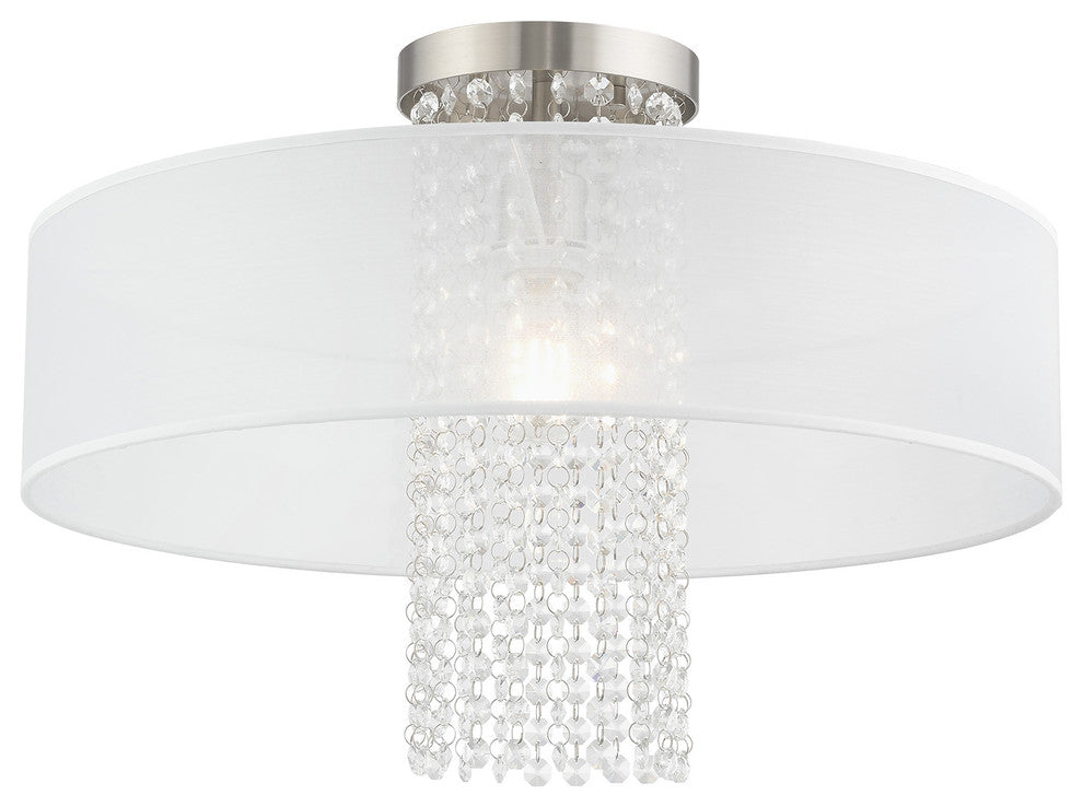 Livex Lighting Brushed Nickel 1-Light Ceiling Mount