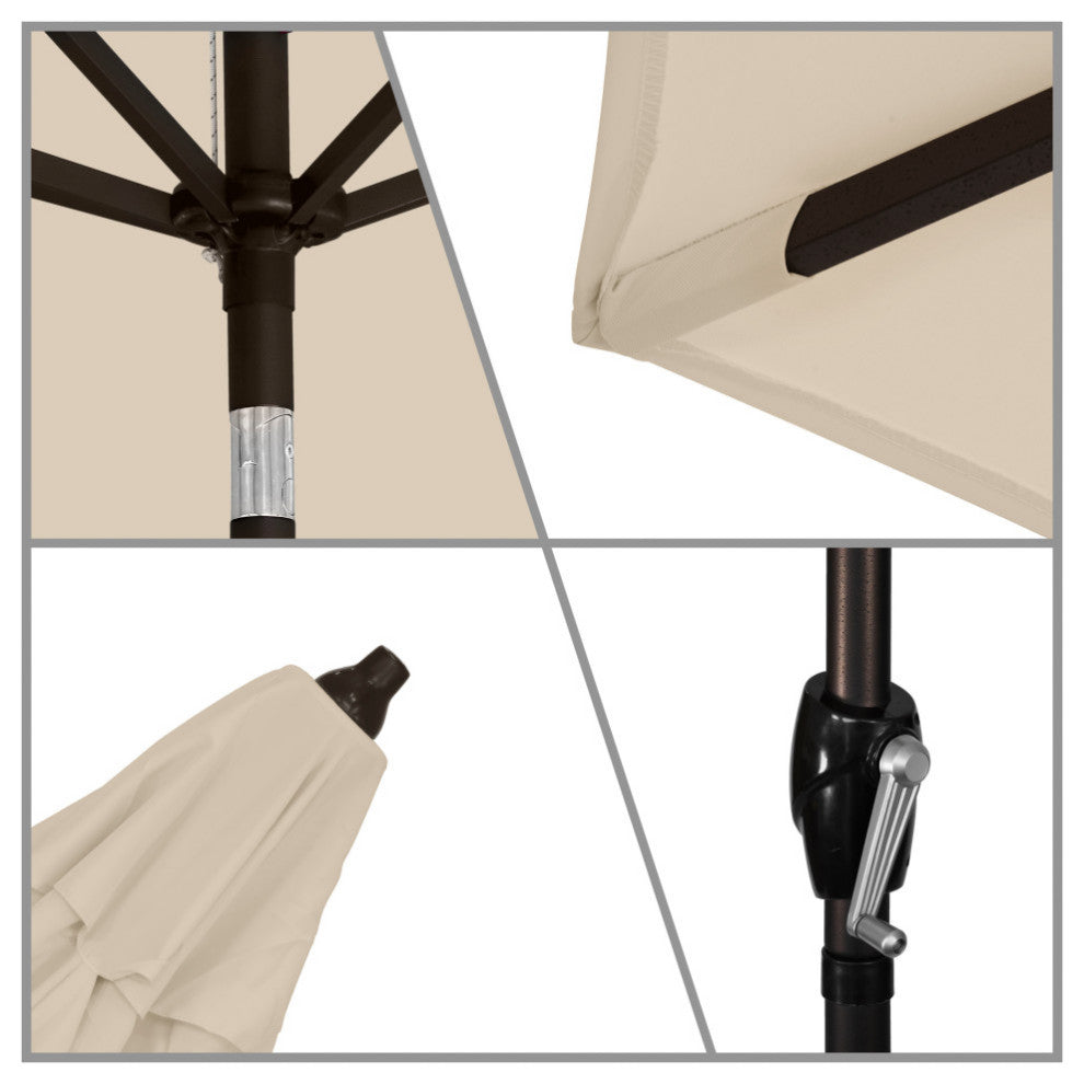 Astella 11' Round Table Patio Umbrella, Auto Crank Lift, Polyester, Beige
