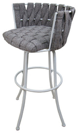 Metalona Counter Stool, Mojave Gray, White, 26"