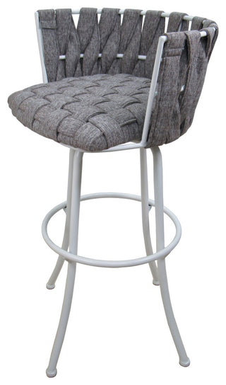 Metalona Counter Stool, Mojave Gray, White, 26"