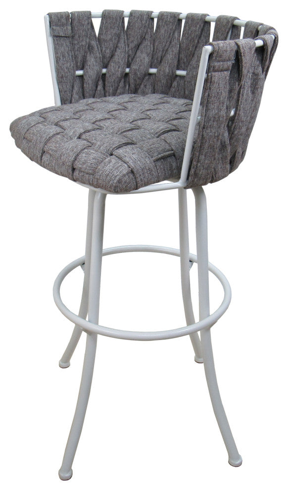 Metalona Counter Stool, Mojave Gray, White, 26"