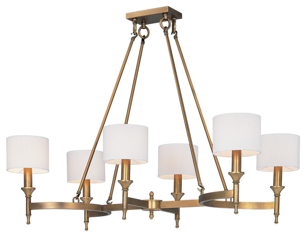 Maxim Lighting Fairmont 6-Light Chandelier in Natural Aged Brass - 22376OMNAB