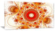 Orange Fractal Pattern with Circles, Abstract Canvas Art Print, 40x20