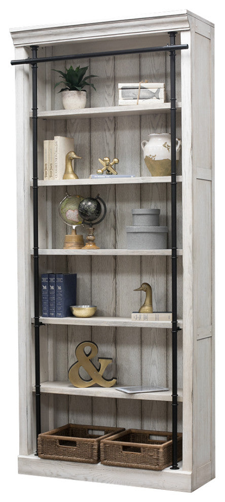 Avondale Barn Door Bookcase White Wood