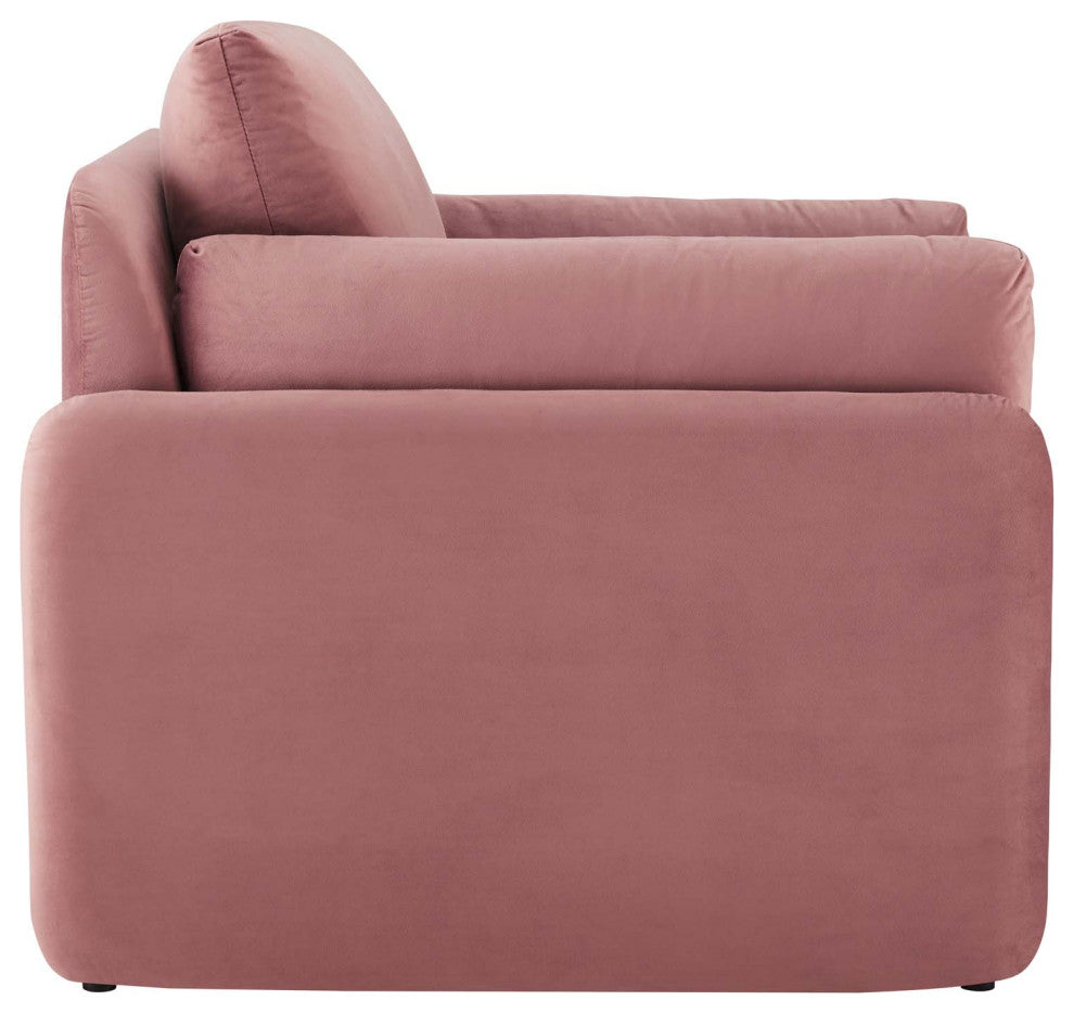 Indicate Performance Velvet Armchair Dusty Rose