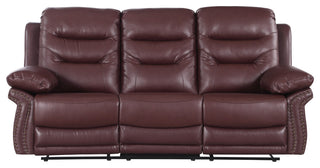 Anders Leather Air Match Recliner Collection Burgundy 2 Piece With Console