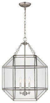 Morrison Medium Three Light Lantern, Brushed Nickel