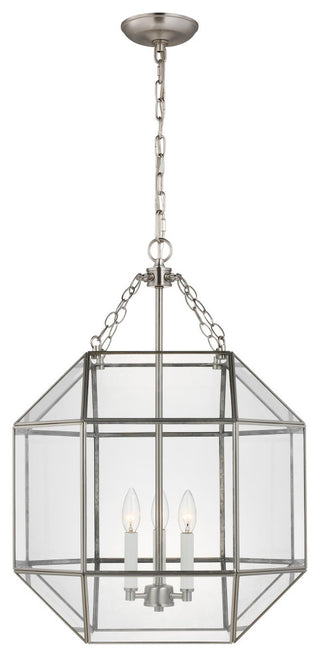 Morrison Medium Three Light Lantern, Brushed Nickel
