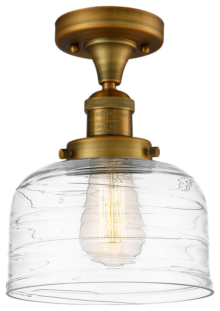 Innovations 517-1CH-BB-G713 1-Light Semi-Flush Mount, Brushed Brass