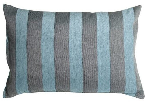 Pillow Decor - Brackendale Stripes Sea Blue Rectangular Throw Pillow