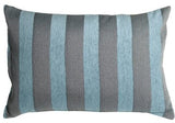 Pillow Decor - Brackendale Stripes Sea Blue Rectangular Throw Pillow