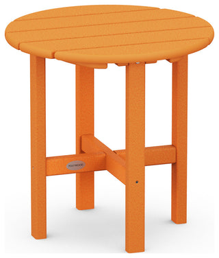 Polywood Round 18" Side Table, Tangerine