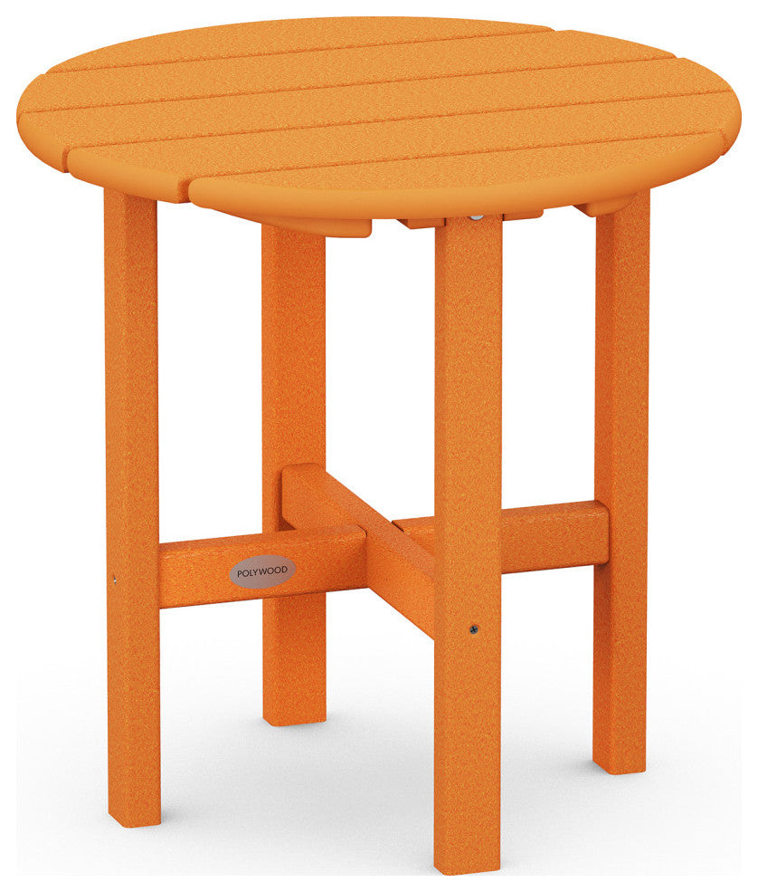 Polywood Round 18" Side Table, Tangerine