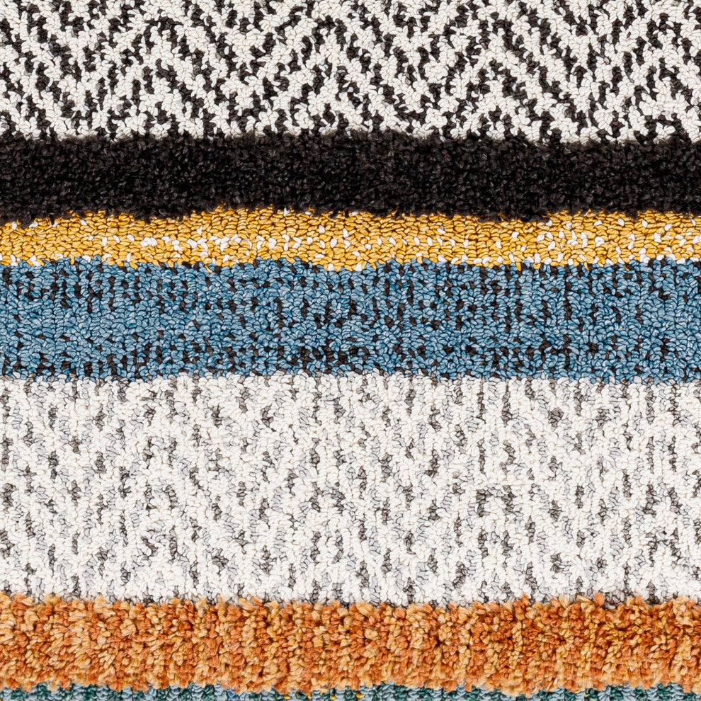 Surya Lofty LOF-2304 Machine Woven Area Rug, Off-White, 5'3" x 7'