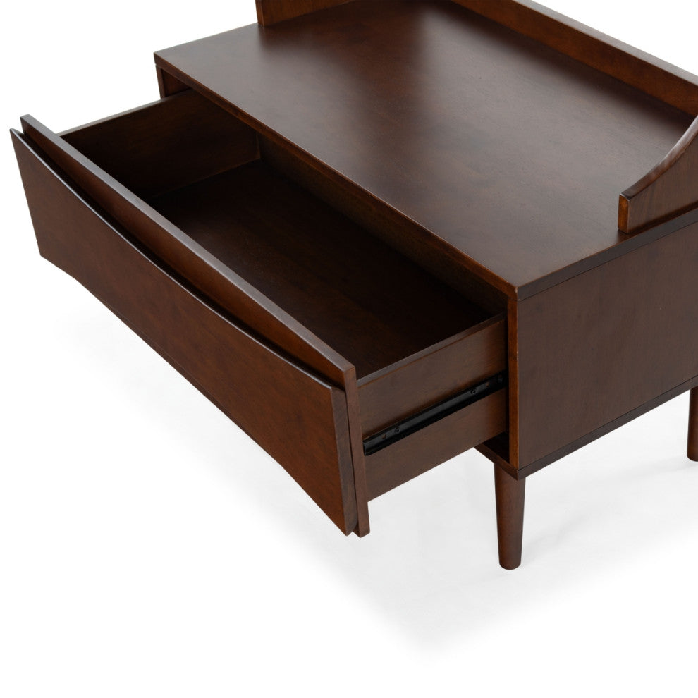 Safavieh Couture Pitta Wood 1 Drawer Hall Tree, Walnut/Gold