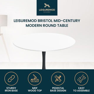 Round Dining Table with Wood Top
