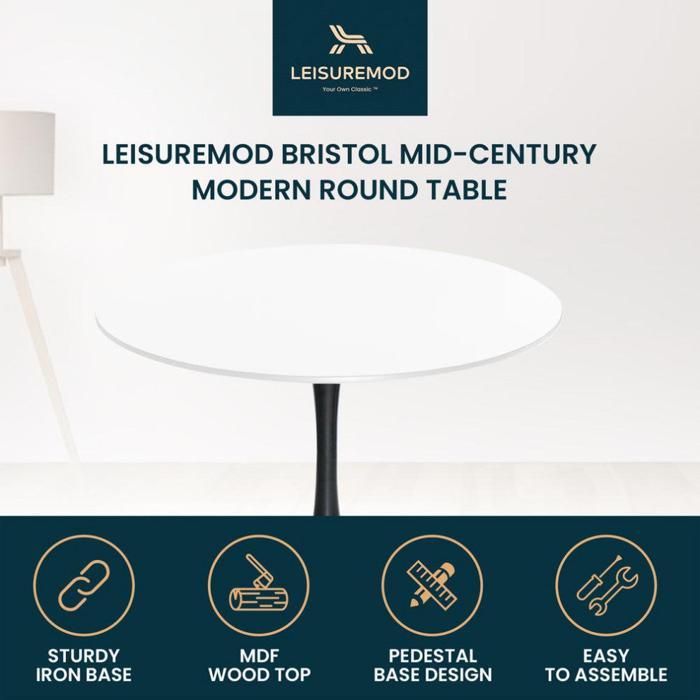 Round Dining Table with Wood Top