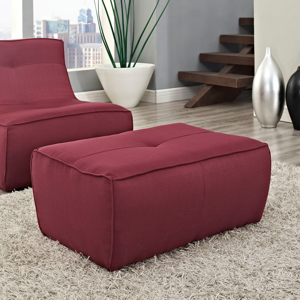 Modern Contemporary Living Room Upholstered Ottoman Berry