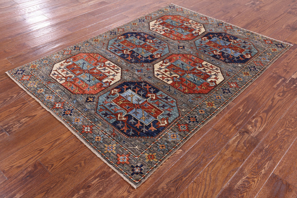 Bokhara Handmade Wool Rug 4' 3" X 6' 0" Q11157