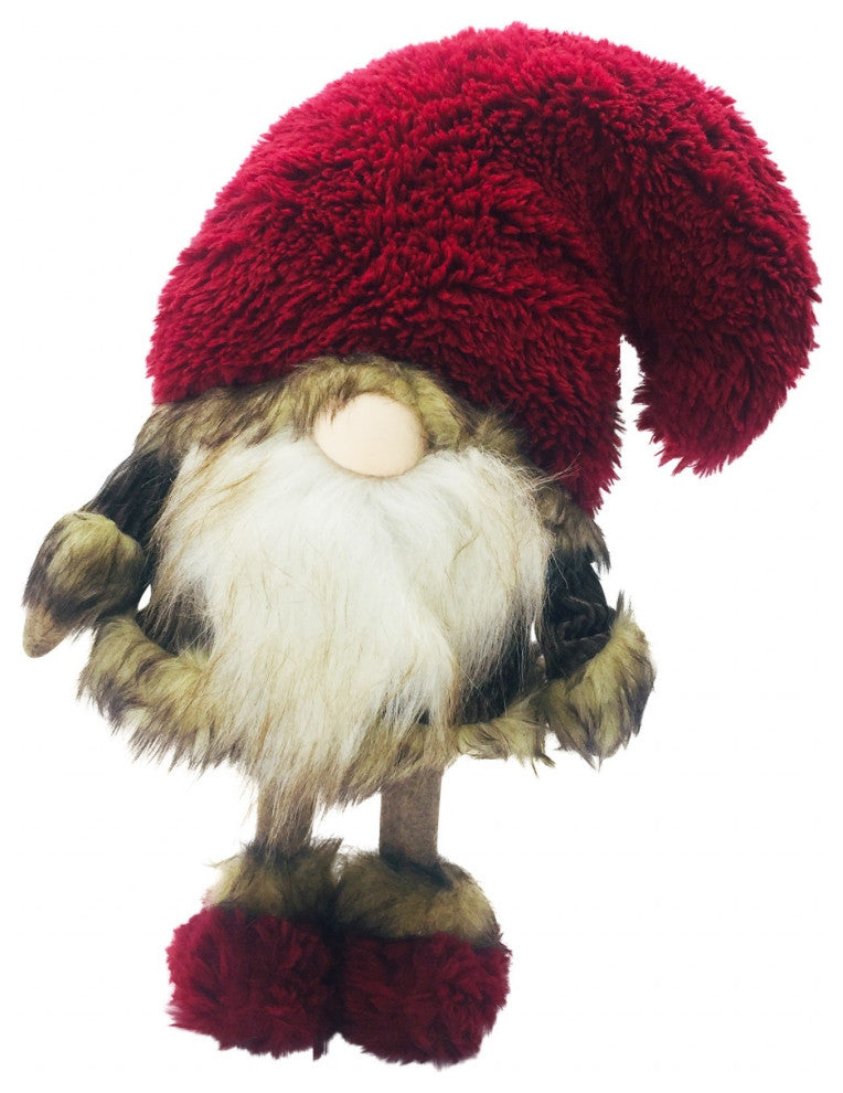 Big Red Fur Hat Cheetah Coat Gnome