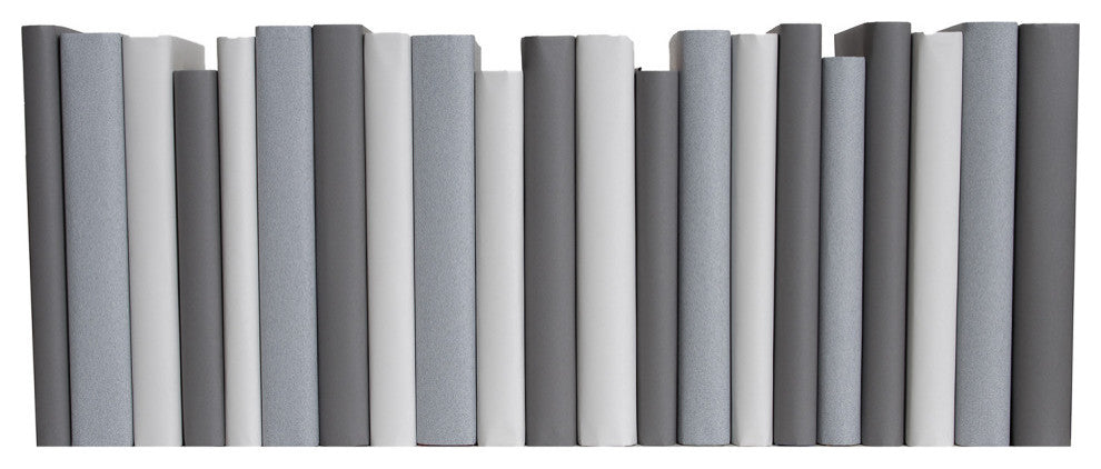 Decorative Books - Granite Paper Wrapped - Grey Books By The Foot