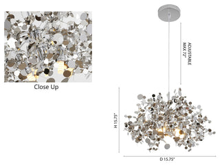 Bethel International Dls108C15S 3-Light Pendant, Chrome