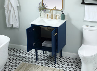 Home Living 19" Midcentury Modern Blue-Light Bathroom Vanity
