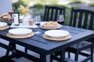 LuXeo Tuscany HDPE Swivel Dining Set, Black, 7-Piece