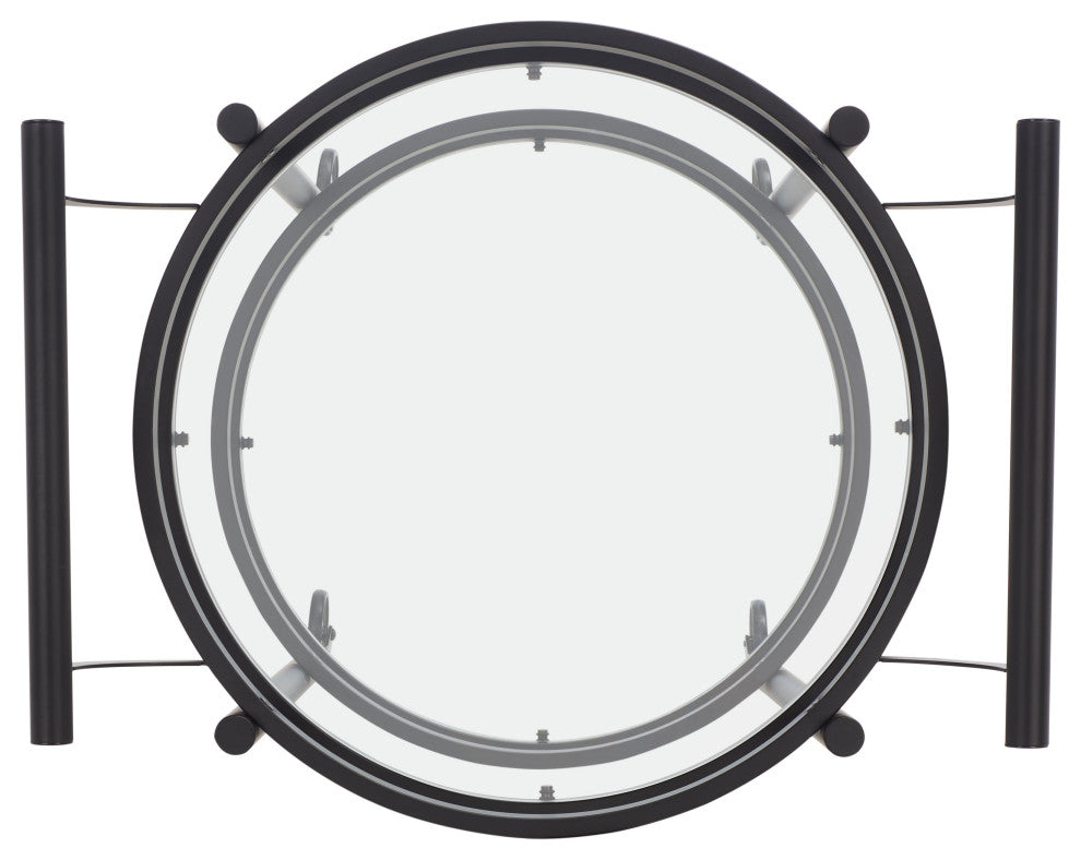 Safavieh Sienna 2 Tier Round Bar Cart, Matte Black