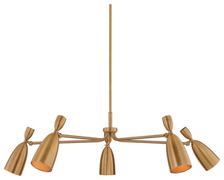 Troy Lighting F4050 Spade 5 Light 49"W Chandelier - Patina Brass