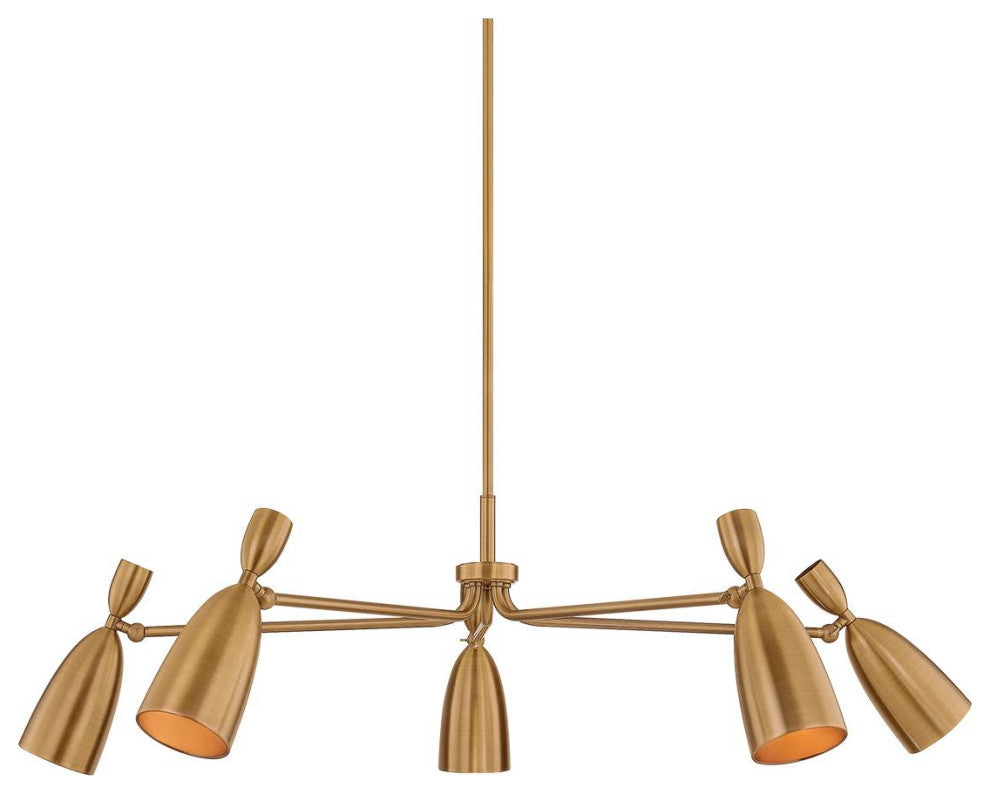 Troy Lighting F4050 Spade 5 Light 49"W Chandelier - Patina Brass