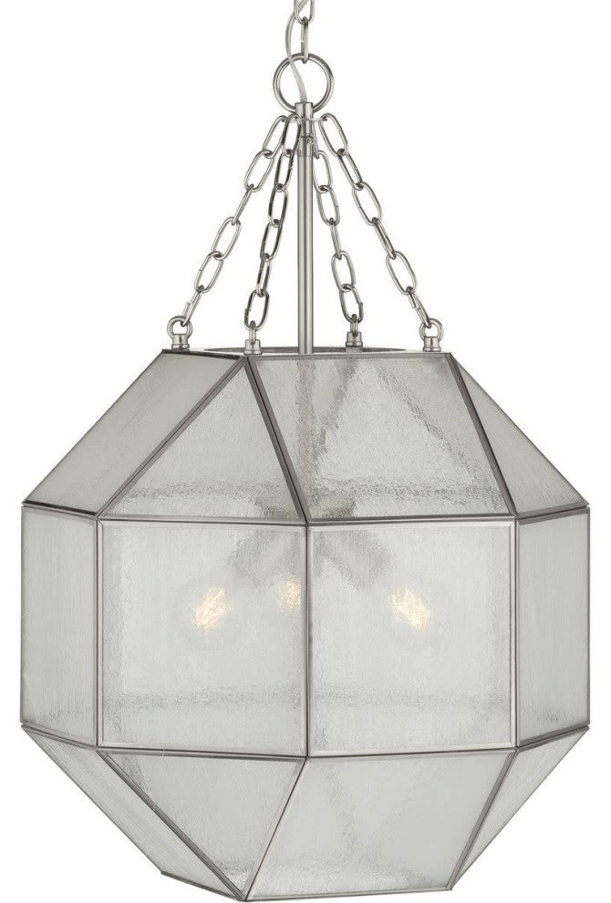 Progress Lighting Mauldin Brushed Nickel 3-Light Pendant, Seeded, P500222-009