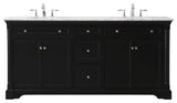 Home Living 21.5" Transitional Black-Light Bathroom Vanity, Black, 72