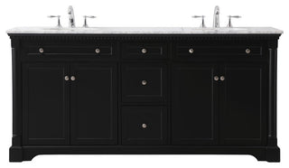 Home Living 21.5" Transitional Black-Light Bathroom Vanity, Black, 72