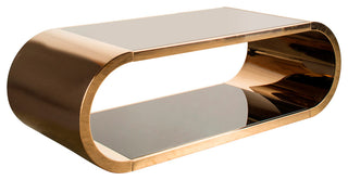Pia Chrome Coffee Table, Rose Gold
