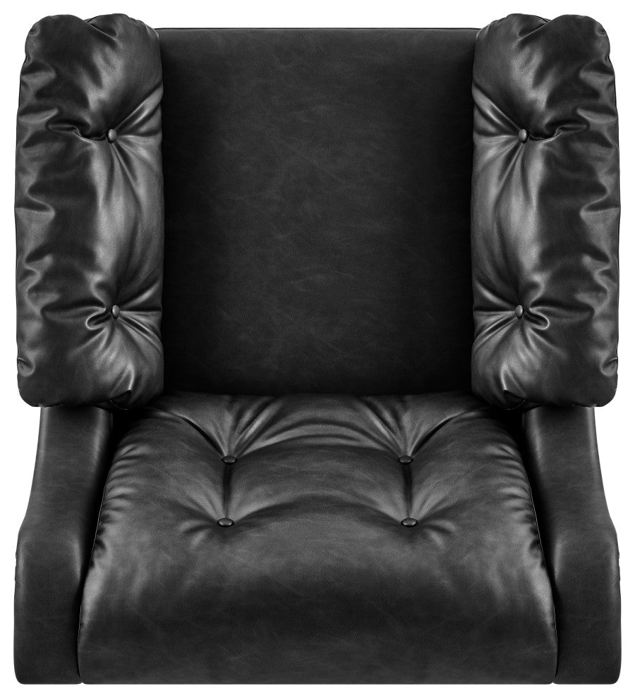 Larry Tufted Accent Arm Chair, Casa Black