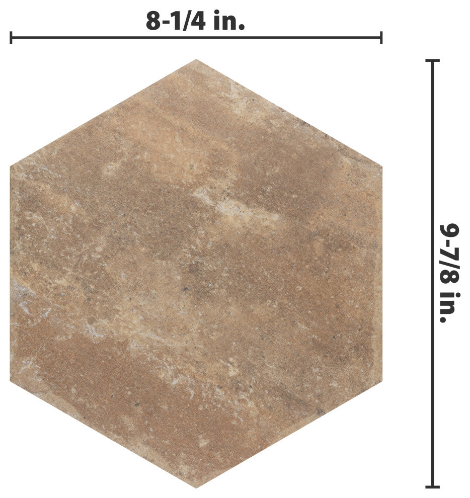 Brickyard Hex Beige Porcelain Floor and Wall Tile