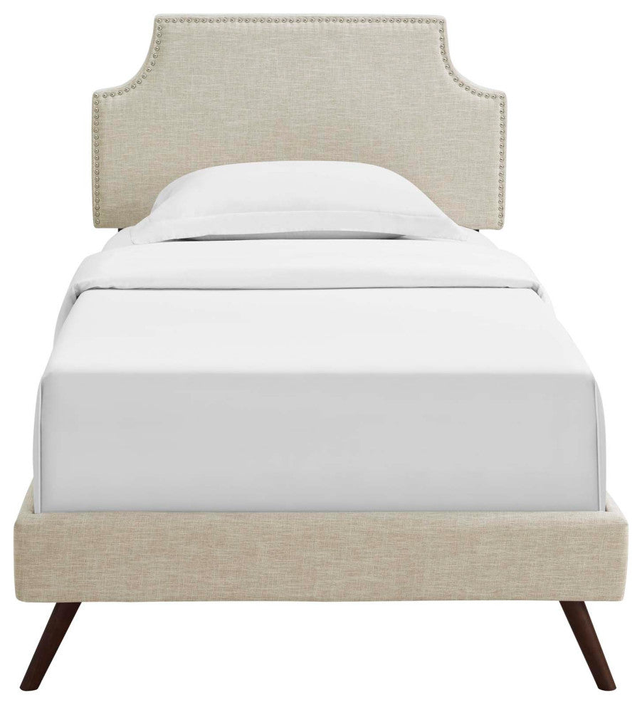 Corene Twin Platform Bed with Round Splayed Legs