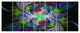Multi Color Fractal Stained Glass, Abstract Wall Art Canvas, 83"x32", 7 Panels