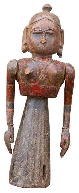 Antique Indian Goddess Wooden Statue