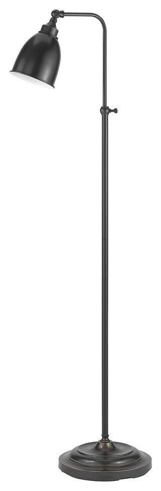 Darkened Bronze Adjustable Height Floor Lamp With Metal Dome Shade