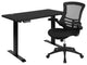 Black Electric Height Adjustable Stand Up Desk with Office Chair
