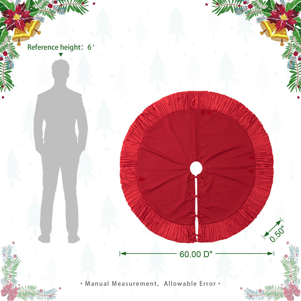 60"D Velvet Ruffled Christmas Tree Skirt