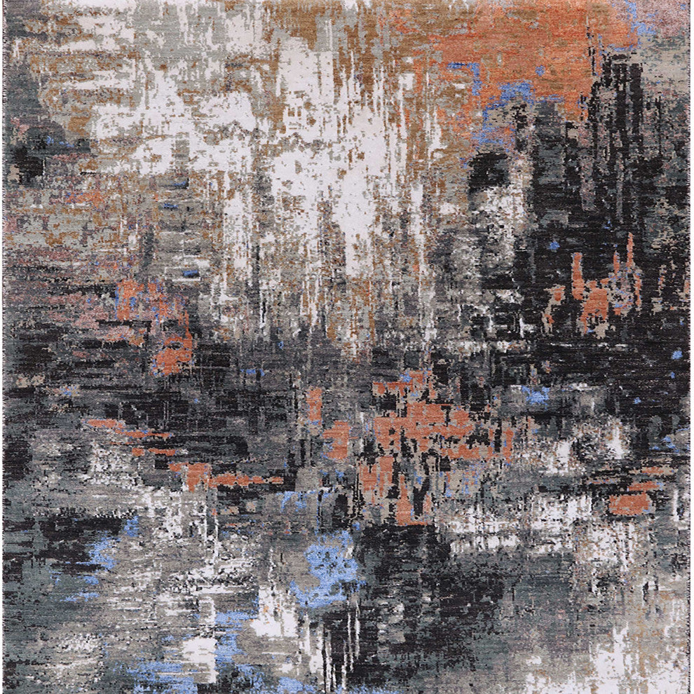 Ahgly Company Indoor Square Mid-Century Modern Area Rugs, 8' Square