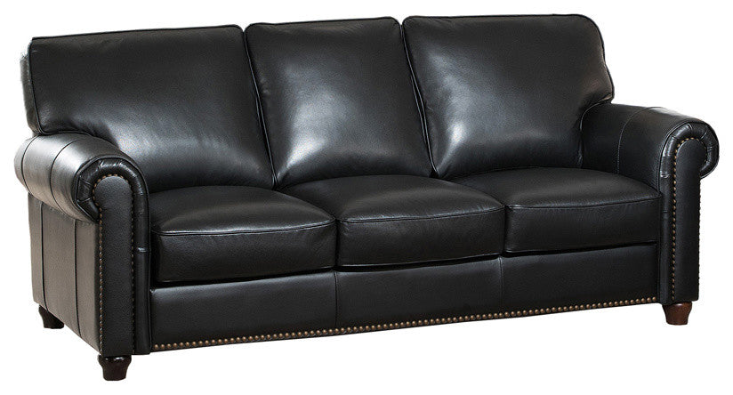 Barbara Leather Craft Sofa, Black