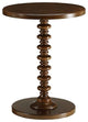 22" Brown Solid Wood Round Pedestal End Table
