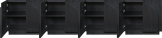 Navona Oak Veneer Sideboards / Buffet, Black, 4pc
